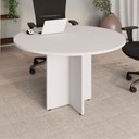 Ver imagem 1 de Mesa Corporativa Circular 120 cm X 120 cm Pés Painel com Regulagem de Altura para 4 a 6 Pessoas F5
