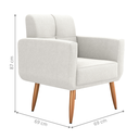 Ver imagem 2 de Jogo Poltrona e Puff para Sala Oliver Boucle Bege