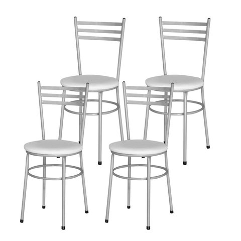4 Cadeiras para Mesa Epoxi Cinza:branco