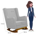 Ver imagem 6 de Poltrona de Amamentação Balanço Diana com Puff Linho Cinza - Lg Decor Baby