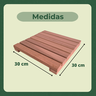 4 Deck Modular 30x30 Natural Área Interna Ripa 5 Eucalipto - 7