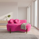 Ver imagem 1 de Namoradeira Sofá Feijão Lounge 120cm Orgânica Veludo Rosa Pink