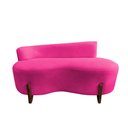 Ver imagem 3 de Namoradeira Sofá Feijão Lounge 120cm Orgânica Veludo Rosa Pink