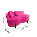 Ver mais imagens de Namoradeira Sofá Feijão Lounge 120cm Orgânica Veludo Rosa Pink