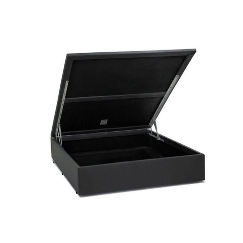 Base Box Baú Casal A colchões Sintético Cinza 41x138x188
