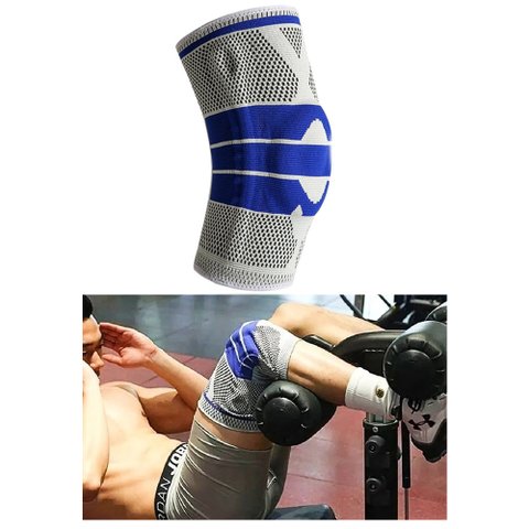 Joelheira Gel de Silicone Ortopedica Compressao Suporte Muscular Exercicio Joelho Patela Corrida