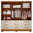 Ver imagem 3 de Guarda Roupa Casal Jequitibá 3 Portas 9 Gavetas com Espelho Cinamomo Fendi - Novo Horizonte