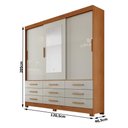Ver imagem 2 de Guarda Roupa Casal Jequitibá 3 Portas 9 Gavetas com Espelho Cinamomo Fendi - Novo Horizonte