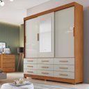 Ver imagem 4 de Guarda Roupa Casal Jequitibá 3 Portas 9 Gavetas com Espelho Cinamomo Fendi - Novo Horizonte