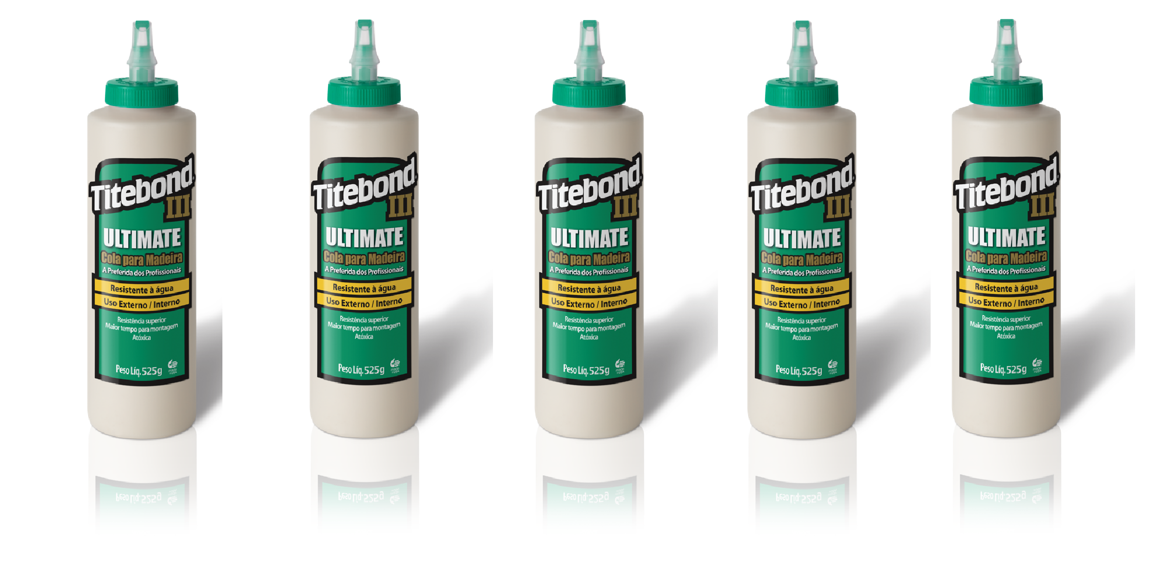 KIT 5 COLA MADEIRA PRO TITEBOND 3 ULTIMATE WOOD GLUE 516G MadeiraMadeira