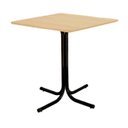 Ver imagem 1 de Mesa de Jantar Quadrada 70cm Preta Tampo Madeira Pinus