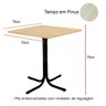 Mesa de Jantar Quadrada 70cm Preta Tampo Madeira Pinus - 2