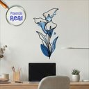 Ver imagem 1 de Adesivo Floral Boho Azul Estilo Nórdico 30x60 Minimalista Mod.04