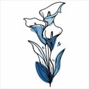 Ver imagem 3 de Adesivo Floral Boho Azul Estilo Nórdico 30x60 Minimalista Mod.04
