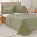Ver imagem 1 de Kit Colcha Casal Santorini New 220x240cm Folha Seca
