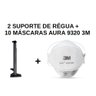 KIT 2 Suporte de Régua Flextool + 10 Máscaras 9320 Aura 3M - 1