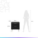 Ver imagem 6 de Mesa de Cabeceira 2 Gavetas com Led Yves 53 Cm - Preto Fosco C/ Champanhe