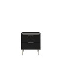 Ver imagem 1 de Mesa de Cabeceira 2 Gavetas com Led Yves 53 Cm - Preto Fosco C/ Champanhe