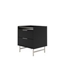 Ver imagem 5 de Mesa de Cabeceira 2 Gavetas com Led Yves 53 Cm - Preto Fosco C/ Champanhe