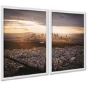 Ver imagem 2 de Kit 2 Quadros Cidade Ao Entardecer 24x18cm - com Vidro:moldura Preta