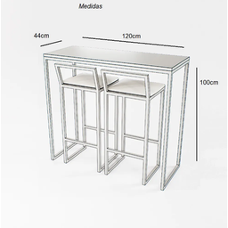 Bancada Cozinha Balcão Gourmet Pinus 2 Banquetas Pinus Pt - 3