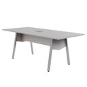 Ver imagem 1 de Mesa de Reunião 200cm para 8 Pessoas com Caixa de Tomadas Industrial Executive Cinza