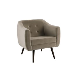 Poltrona Mimo com Tecido Veludo - Marrom Claro - 1