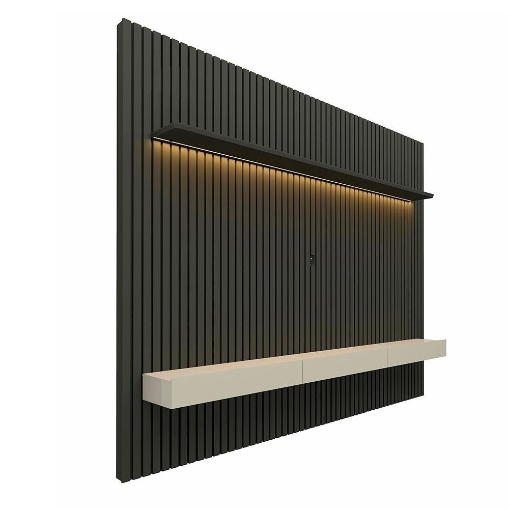 Painel Ripado Para Tv 85 Polegadas Grafite Off White Jax Shop Jm ...