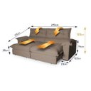 Ver imagem 3 de Sofá Retrátil Reclinável Aconchego 2,70m Bouclê