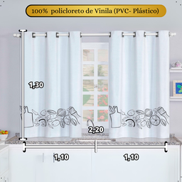 Cortina Blackout P Cozinha Pvc 2,20 X 1,30 Corta Luz Charme e Conforto Garantido - 4