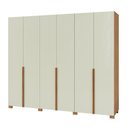 Ver imagem 2 de Guarda Roupa 270cm 6 Portas 4 Gavetas Dalla Costa 100% Mdf Cor:freijó com Off White