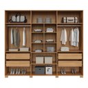 Ver imagem 4 de Guarda Roupa 270cm 6 Portas 4 Gavetas Dalla Costa 100% Mdf Cor:freijó com Off White