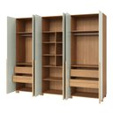Ver imagem 6 de Guarda Roupa 270cm 6 Portas 4 Gavetas Dalla Costa 100% Mdf Cor:freijó com Off White