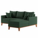 Ver imagem 3 de Sofá Beny com Chaise Direita, 2,00x1,40m, 3 Lugares, Linho, Base em Madeira.
