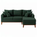 Ver imagem 2 de Sofá Beny com Chaise Direita, 2,00x1,40m, 3 Lugares, Linho, Base em Madeira.