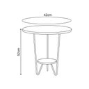 Ver imagem 3 de Mesa Lateral Redonda Industrial Italy Ferro Dourado e Tampo Freijó