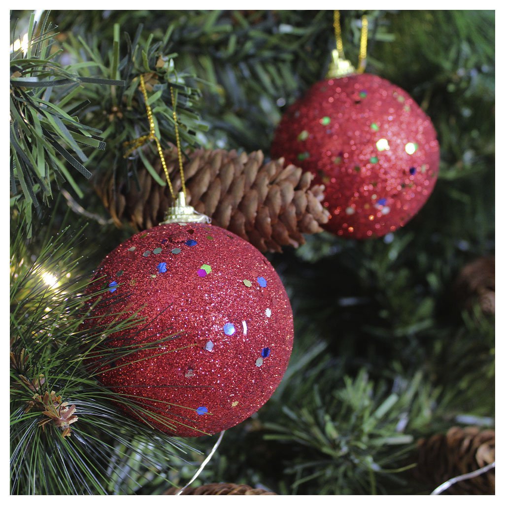 Bolas Para Árvore De Natal Enfeite Decoração 5cm 6 unidade Rosa gold
