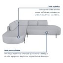 Ver imagem 4 de Sofá Canto Orgânico 4 Lugares Linho Gelo Luna 265cm Yescasa