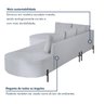 Sofá de Canto Orgânico 4 Lugares 265cm Base de Ferro Chaise Esquerda Luna - 6