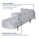 Ver imagem 6 de Sofá Canto Orgânico 4 Lugares Linho Gelo Luna 265cm Yescasa