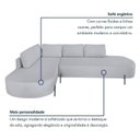 Ver imagem 5 de Sofá Canto Orgânico 4 Lugares Linho Gelo Luna 272cm Yescasa