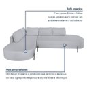 Ver imagem 4 de Sofá de Canto Orgânico 4 Lugares 265cm Base de Ferro Chaise Esquerda Luna YesCasa