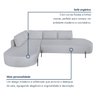 Sofá de Canto Orgânico 4 Lugares 265cm Base de Ferro Chaise Esquerda Luna - 4