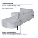 Ver imagem 6 de Sofá Canto Orgânico 4 Lugares Linho Gelo Luna 272cm Yescasa