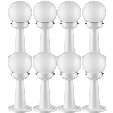 Jogo 8 Balizadores Globo Luminárias Clássicas de Chão Bivolt Soquete E27 Decorativa Jardim Dital