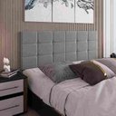 Ver imagem 1 de Cabeceira para Cama Casal Bia1,60 Estofada Suede Cinza - Rede Móveis