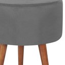 Ver imagem 4 de Kit 2 Puff Puf Redondo Pes Palito 44x40cm Suede Cinza Escuro MPassos