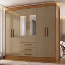 Ver imagem 1 de Guarda-Roupa Casal 6 Portas 3 Gavetas com Espelhos 100% MDF Berlin Espresso Móveis