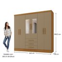Ver imagem 4 de Guarda-Roupa Casal 6 Portas 3 Gavetas com Espelhos 100% MDF Berlin Espresso Móveis