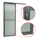 Ver imagem 2 de Porta de Correr Suspensa Vidrao Esq L.25 Cinza 210x70 Brimak